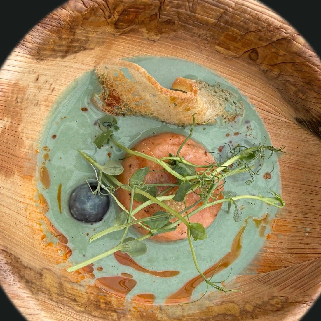 Cremesuppe mit frischer Spirulina an Garnele von Ralf Zacherl